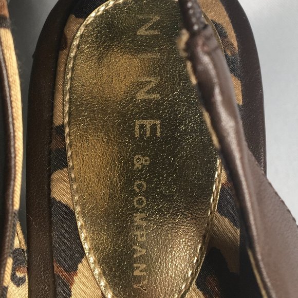 Nine & Company Brown Slingback - Open Toe Heels Sz 6M - Picture 5 of 7
